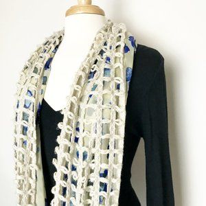 Mixit Floral Infinity Scarf with Netting Detail